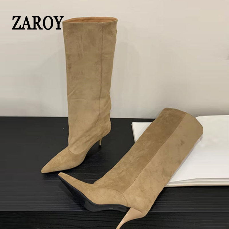 Knee High Boots Women - Женские зимние сапоги ZAROY до колена,