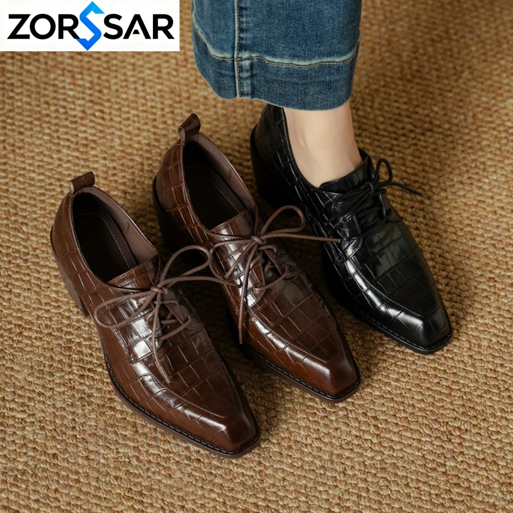 Oxford Lace Up Women - Женские туфли из натуральной кожи, новинка