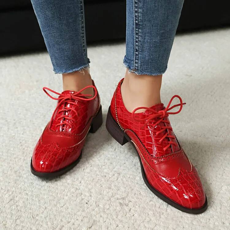 Женские туфли на низком каблук – обзор и цена Oxford Lace Up Women