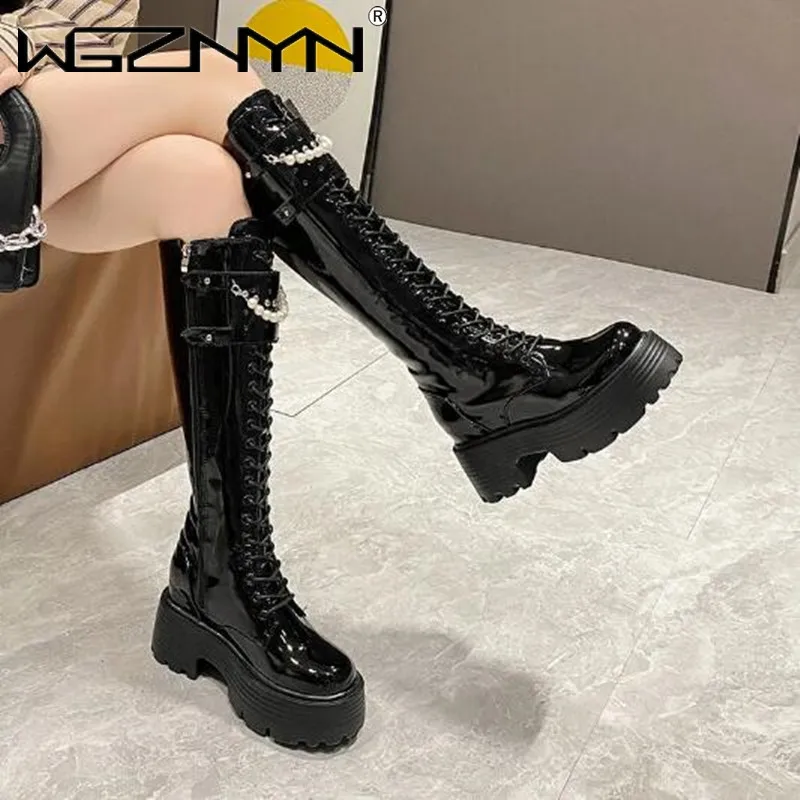 Зимние кожаные теплые плюшевые – обзор и цена Knee High Boots Women