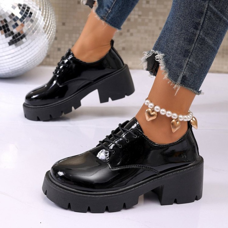 Новые женские весенние черные  – обзор и цена Oxford Lace Up Women