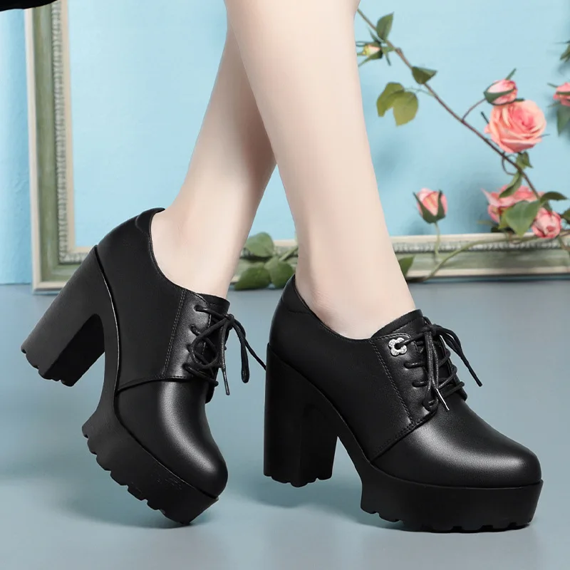 Мягкие кожаные туфли на массив – обзор и цена Oxford Lace Up Women