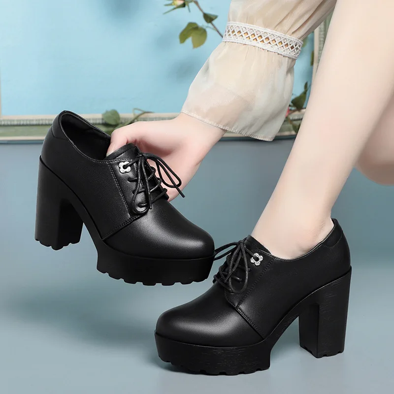 Мягкие кожаные туфли на массив – обзор и цена Oxford Lace Up Women